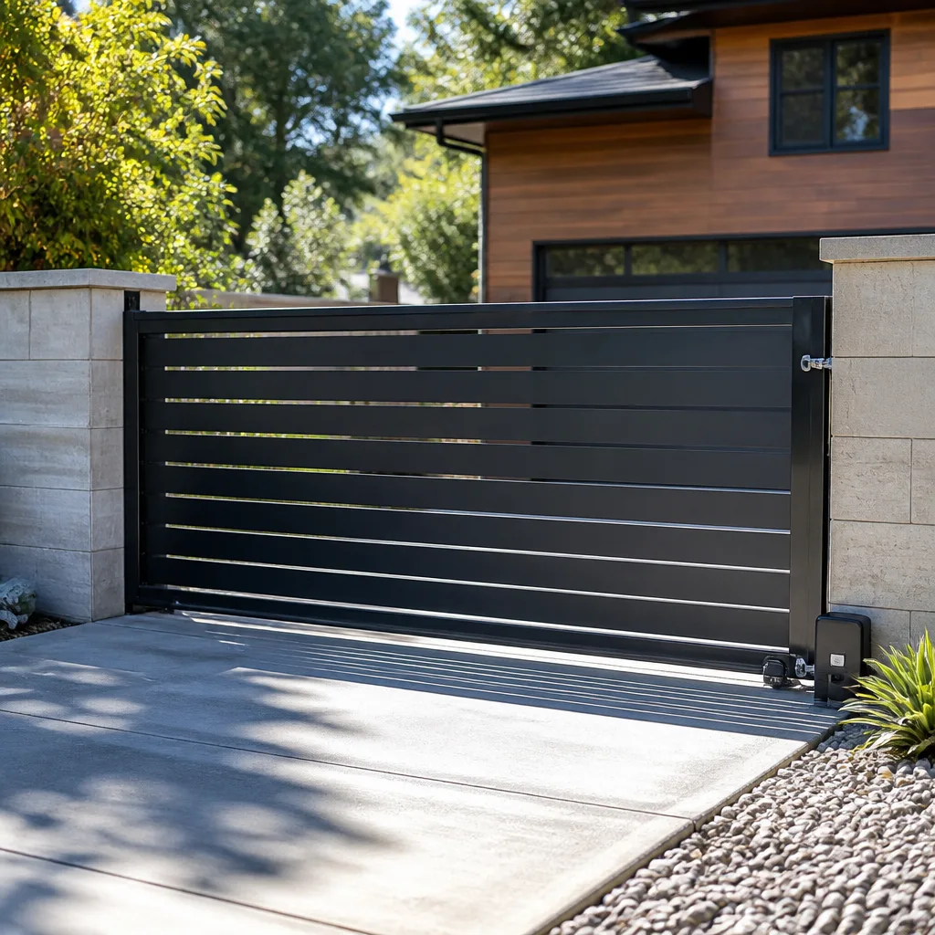 Sliding driveway gates