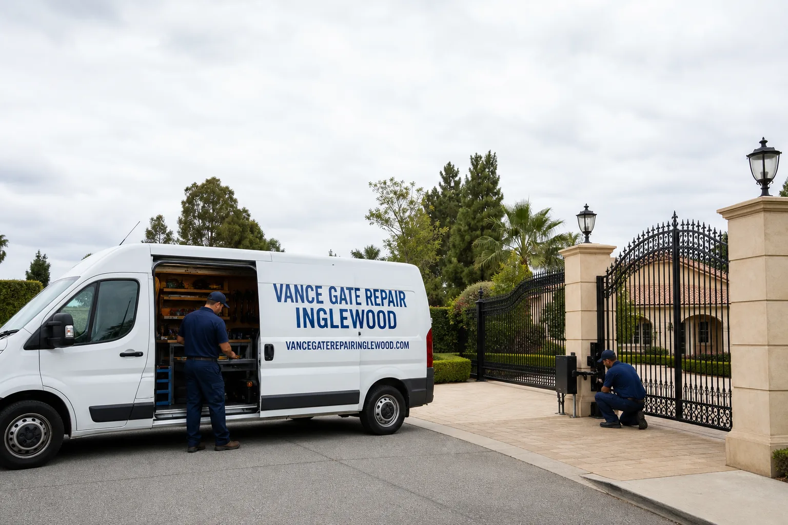 Vance Gate Repair Inglewood gate repair service vehicle and crew in Inglewood, CA